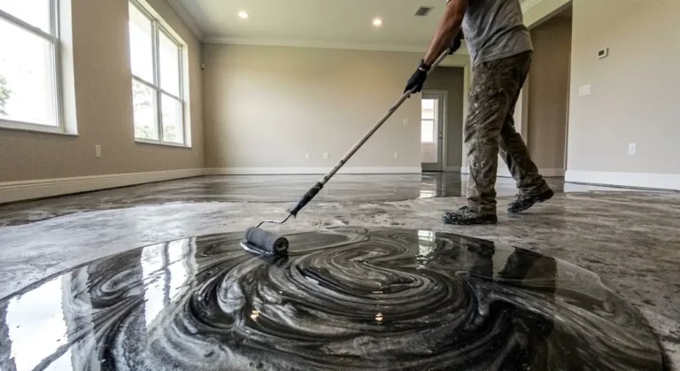 Epoxy Flooring Metallic Roller Gilbert, AZ